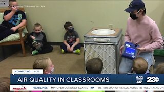 College students study the air quality in classrooms