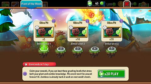 Plants vs Zombies 2 - Plant of the Week - Olive Pit - December 2023