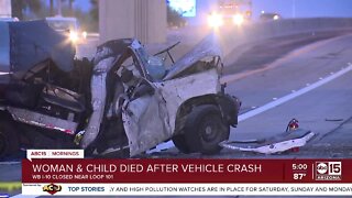 2 dead, including child, after crash involving sweeper truck near I-10/L101