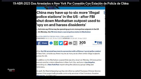 19-ABR-2023 Dos Arrestados n New York Por Conexión Con Estación de Policía de China