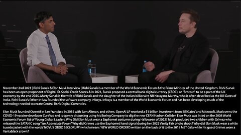 Elon Musk & Rishi Sunak | "There Will Come a Point Where No Job Is Needed. We Will Have Universal High Income. It Will Be Somewhat of a Leveler. One of the Challenges of the Future Is How Do We Find Meaning In Life." - Elon Musk (11/2/23)