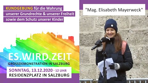 Mag. Elisabeth Mayerweck bei der Grossdemonstration in Salzburg am 13.12.2020