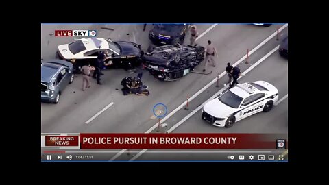 Suspects in Custody After Police Chase Ends in Rollover Crash on I-95 in Broward County