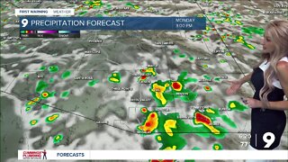 A dusty start to the week, this daily storm chances