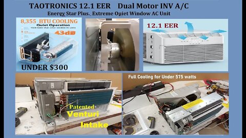 TAOTRONICS Lowest Energy cost Air Conditioner 12.13 EER 8K btu you can buy under $300