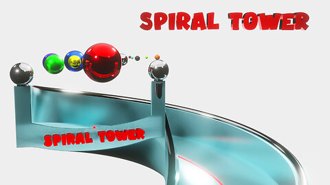 Spiral Tower With Rolling Balls Animation In Blender