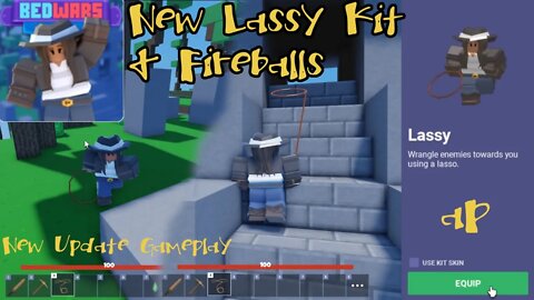 AndersonPlays Roblox BedWars 🤠 [LASSY KIT + FIREBALL!] - Update GamePlay | New Lassy Kit