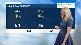 Warmer, humid Wednesday