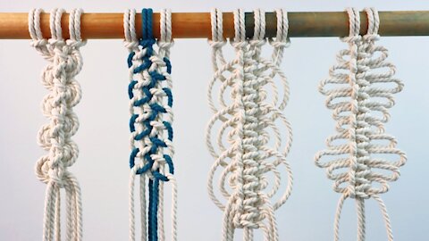 Square Knot Macrame Variations - 4 WAYS! - Macrame for Beginners