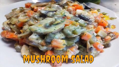 How to prepare mushroom salad with vegetables, delicious salad, healthy salad