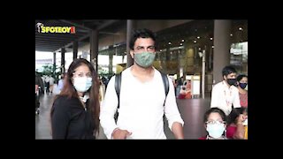 Ileana D'Cruz, Randeep Hooda & Sharad Kelkar with family spotted at the Airport | SpotboyE
