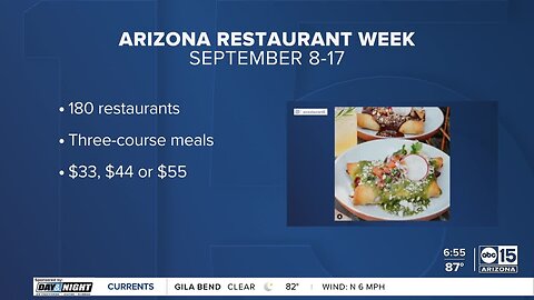 Restaurant Week runs from Sept. 8-17 in Arizona