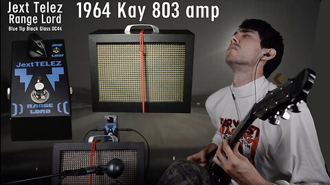 Blue Tip Black Glass OC44 Jext Telez Range Lord into 1964 Kay 803 amp w/ Oaktron speaker & RCA tubes