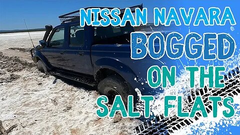 Bogged Nissan Navara rescued from Sandy Cape Salt Flats - Off Road 4x4 Recovery