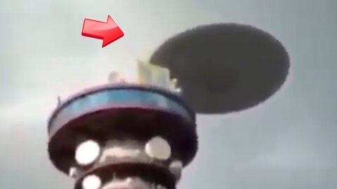 Disk-shaped UFO on top of antenna