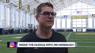 Inside the Huddle with Jim Harbaugh: he says Shea Patterson is 'really good'