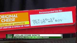 Dollar store don'ts: Checking dates on frozen foods