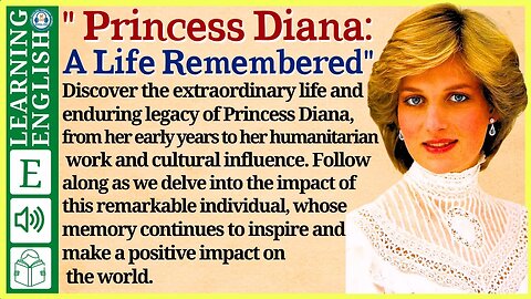 English story for listening🍁Princess Diana: A Life Remembered ( Graded Reader Level 3 ) |WooEnglish