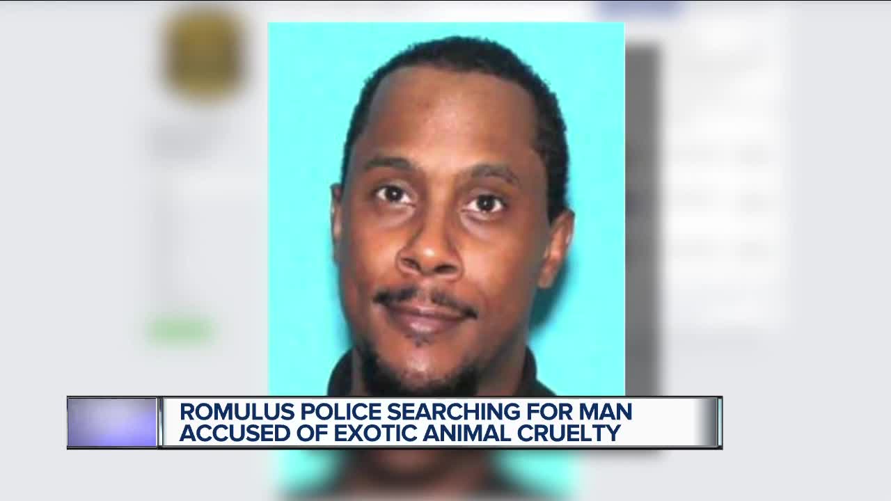 Romulus police searching for man accused of exotic animal cruelty