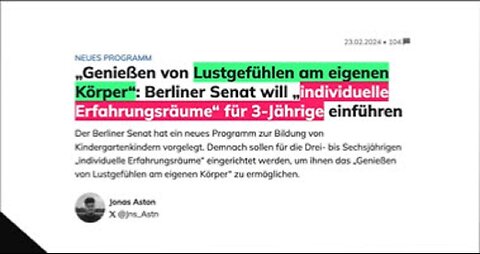 Berliner CDU & SPD Regierung will in Kitas Sexräume für 3-Jährige Kinder