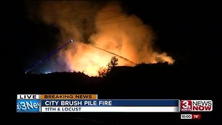 City brush pile fire