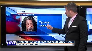 Suspect arrested in 2 weekend shooting in Palm Beach County