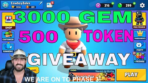 🔴 STUMBLE GUYS 3000 GEM + 500 TOKEN GIVEAWAY LIVESTREAM #stumbleguyslive #unlimitedblockdash