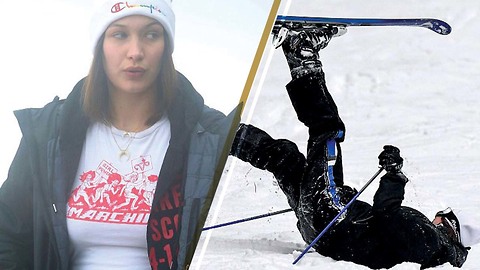 OUCH! Bella Hadid Gets a Face Full of Snow After Fall While Skiing