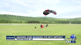 86-year-old grandmother goes skydiving