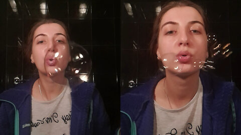 Making bubbles with your mouth