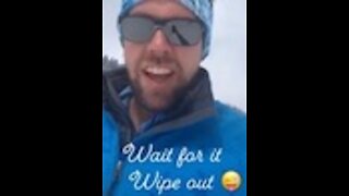 Snowboarder Selfie Fail