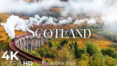 SCOTLAND 4K Nature Relaxation Film with Epic Celtic Music Instrumental