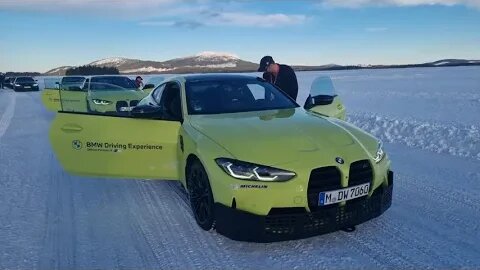 BMW M4 Competiton on Ice with BMW Ice Driving Experience Arjeplog, best way tl start your morning!