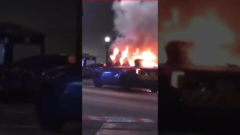 Antifa lit a cop car on fire in Atlanta this evening.