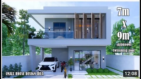 House Design | Small House 7m x 9m | 4Bedrooms