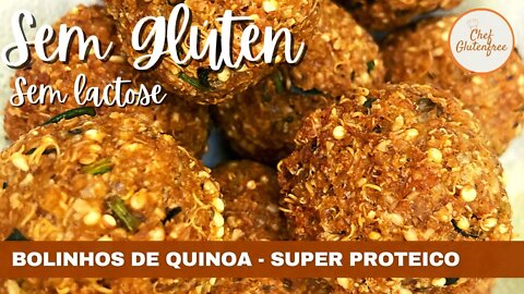 Bolinhos de Quinoa - Super Proteico - Sem Glúten e Sem Lactose