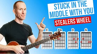 Stuck In The Middle With You ★ Stealers Wheel ★ Acoustic Guitar Lesson [with PDF]