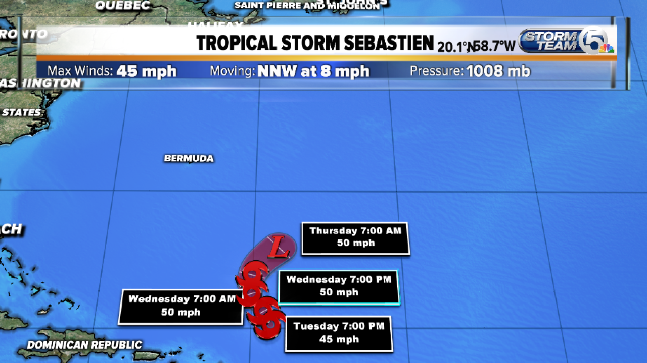 Tropical Storm Sebastien forms in the Atlantic