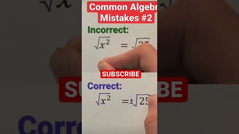 algebra square root mistake