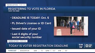 Florida's deadline to register to vote Monday, Oct. 5