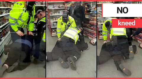 Shocking moment 'heavy-handed' cops repeatedly knee man