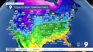 Breezy and cooler tomorrow