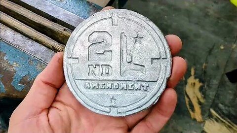 Sand Casting Aluminum - Making a 2nd Amendment Coin for a friend