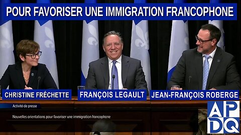 Conférence de presse de M. Legault, Mme Fréchette et M. Roberge sur l'immigration francophone.