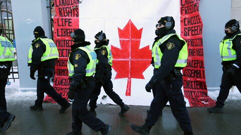 Canada Brave Police Officers Support For Freedom Convoy