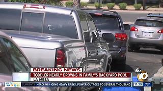 Toddler nearly drowns in family's backyard pool