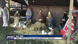 Saline Church asking for help after baby Jesus stolen from nativity display