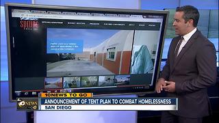 Announcement of tent plan to combat homelessness