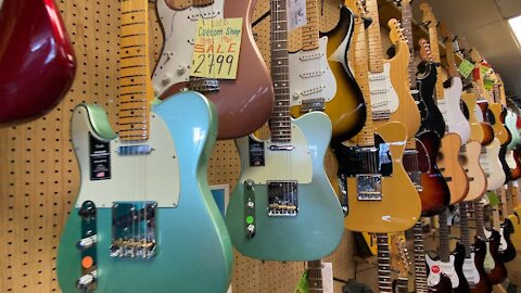 Left Handed Guitars at Southpaw Guitars in Houston Texas.