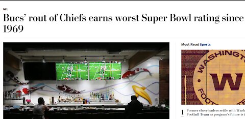 Sport Matters: 2020 NFL Season A TOTAL CATASTROPHE - Super Bowl Ratings At 40 Year Low
